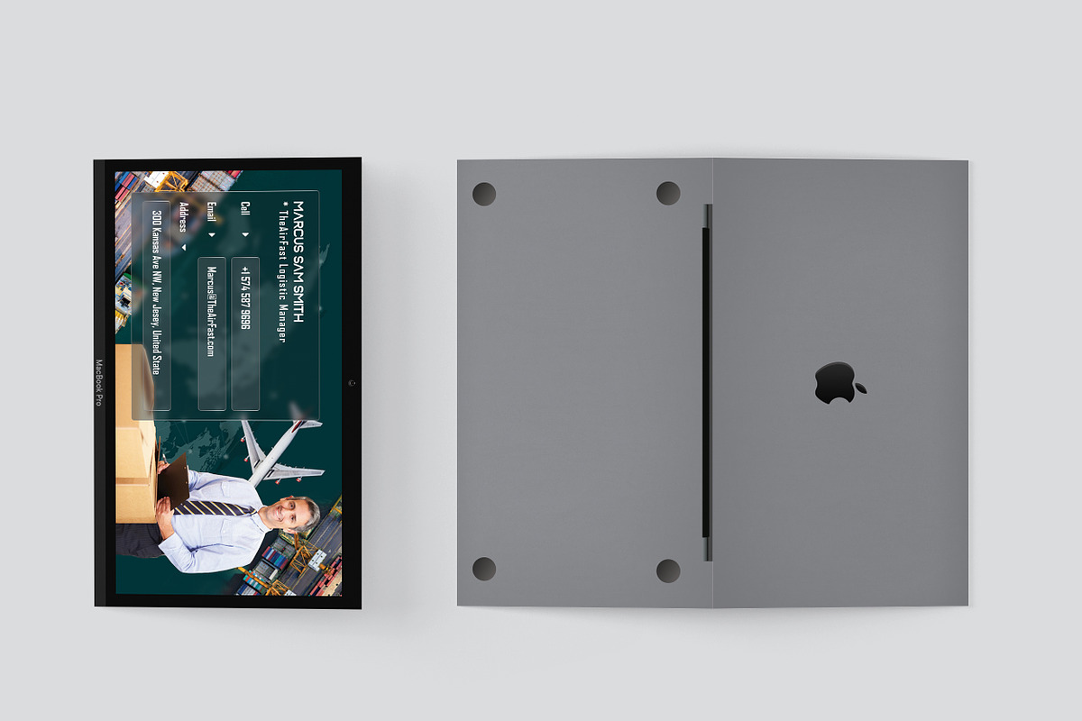 Laptop Business Card - Logistics, a Business Card Template by TheFeture (Photo 4 of 5)