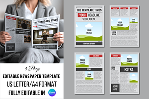 Colorful Newspaper Template, a Magazine Template by ZoloDesignHub