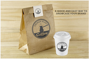 Paper Bag And Coffee Cup Mockup