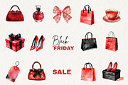 Black Friday's Black & Red Clipart, an Illustration by NadiaTheronArt (Thumbnail 2 of 5)