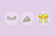 Birthday Festive Party Icons Set, a Templates & Theme by studiogstock (Thumbnail 3 of 4)