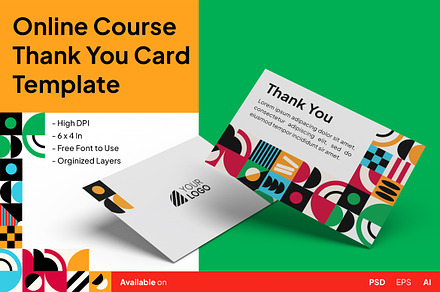 Language Course Thank You Card, a Card Template by Esensifiksi.studio