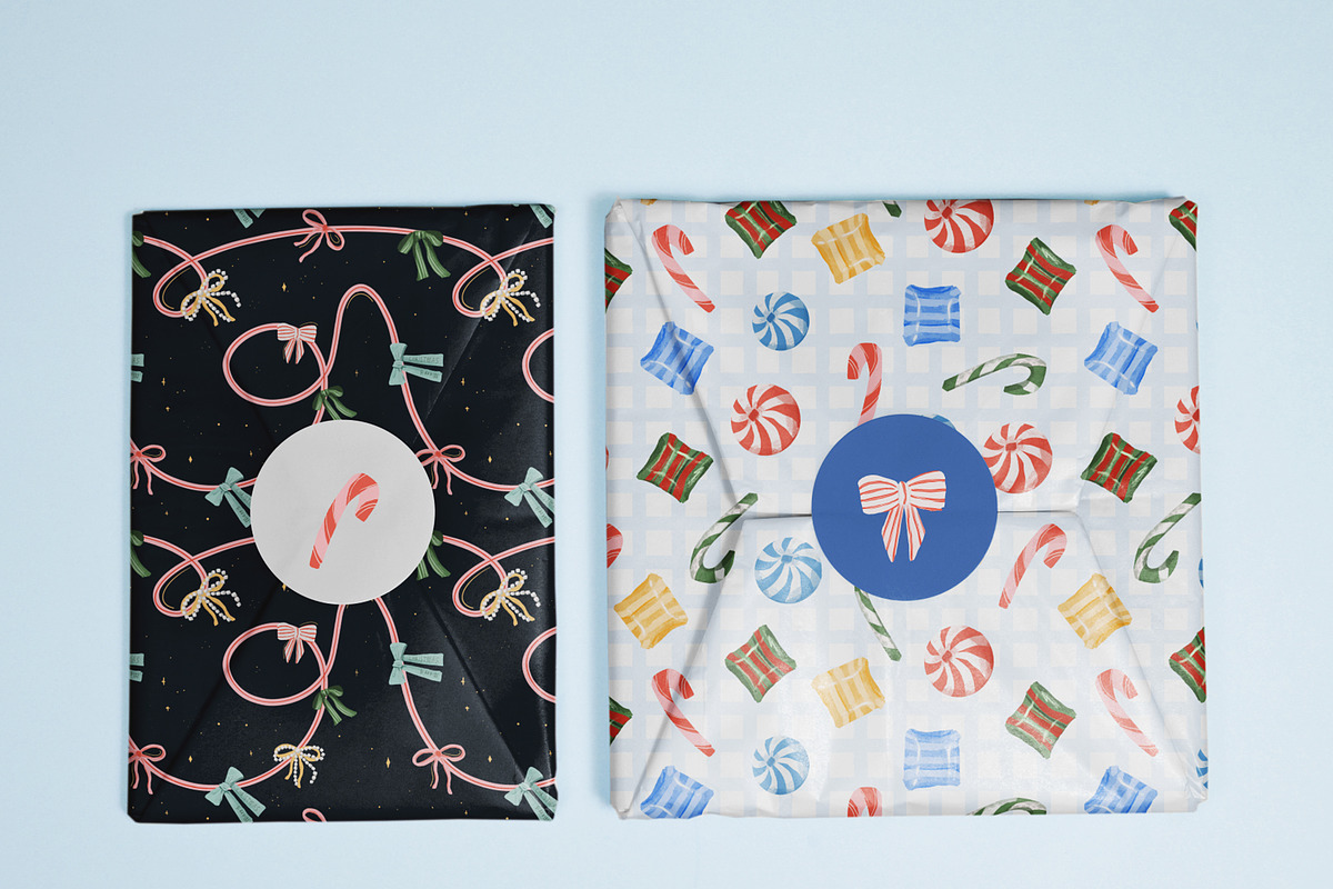 Christmas Seamless Patterns bows, a Pattern Graphic by Pattern + watercolor (Photo 10 of 10)