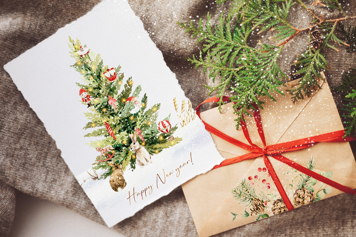 Winter story-watercolor Christmas, a Seasonal Illustration by Pamyatka Shop (Photo 6 of 27)