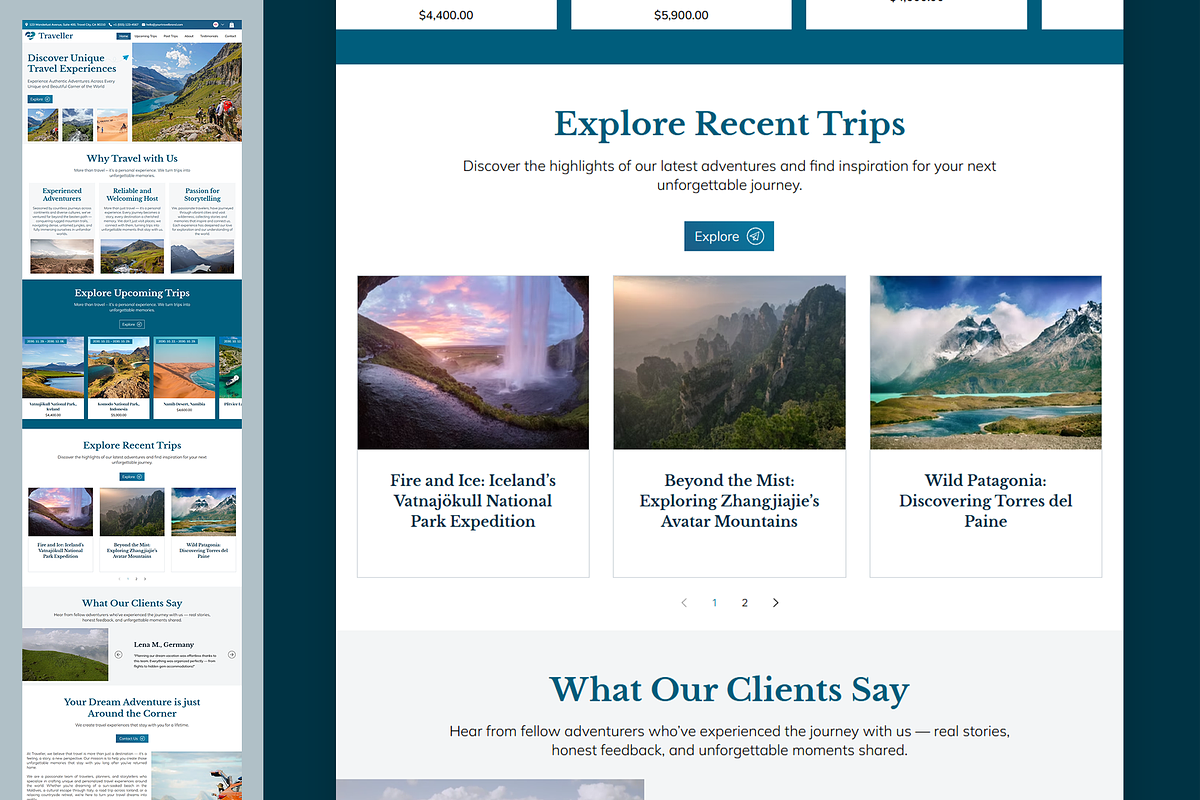 Travel Agency / Blog Website preview 4