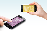 Mobile mock up hands holding phones, an iPhone Mockup by Vlad K. (Thumbnail 2 of 5)