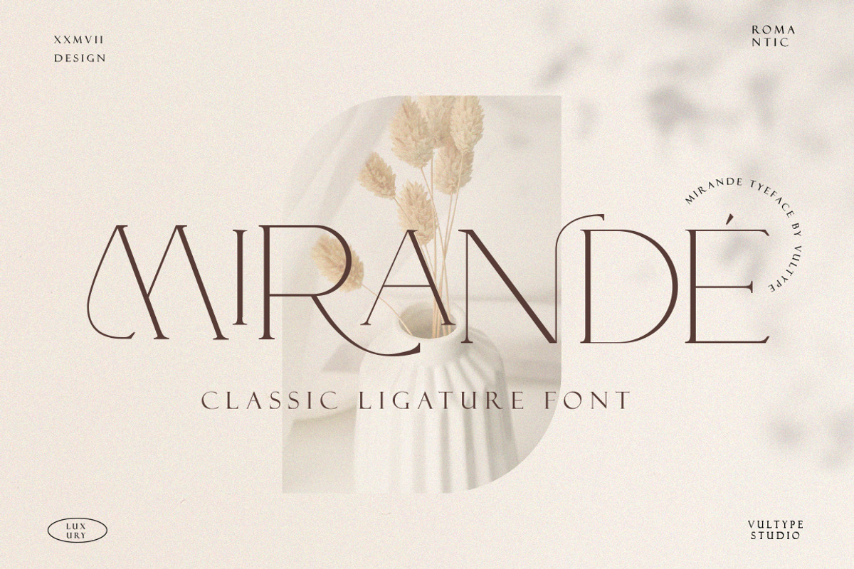 Mirande - Classic Ligature Serif, a Serif Font by Vultype Co. (Photo 1 of 14)