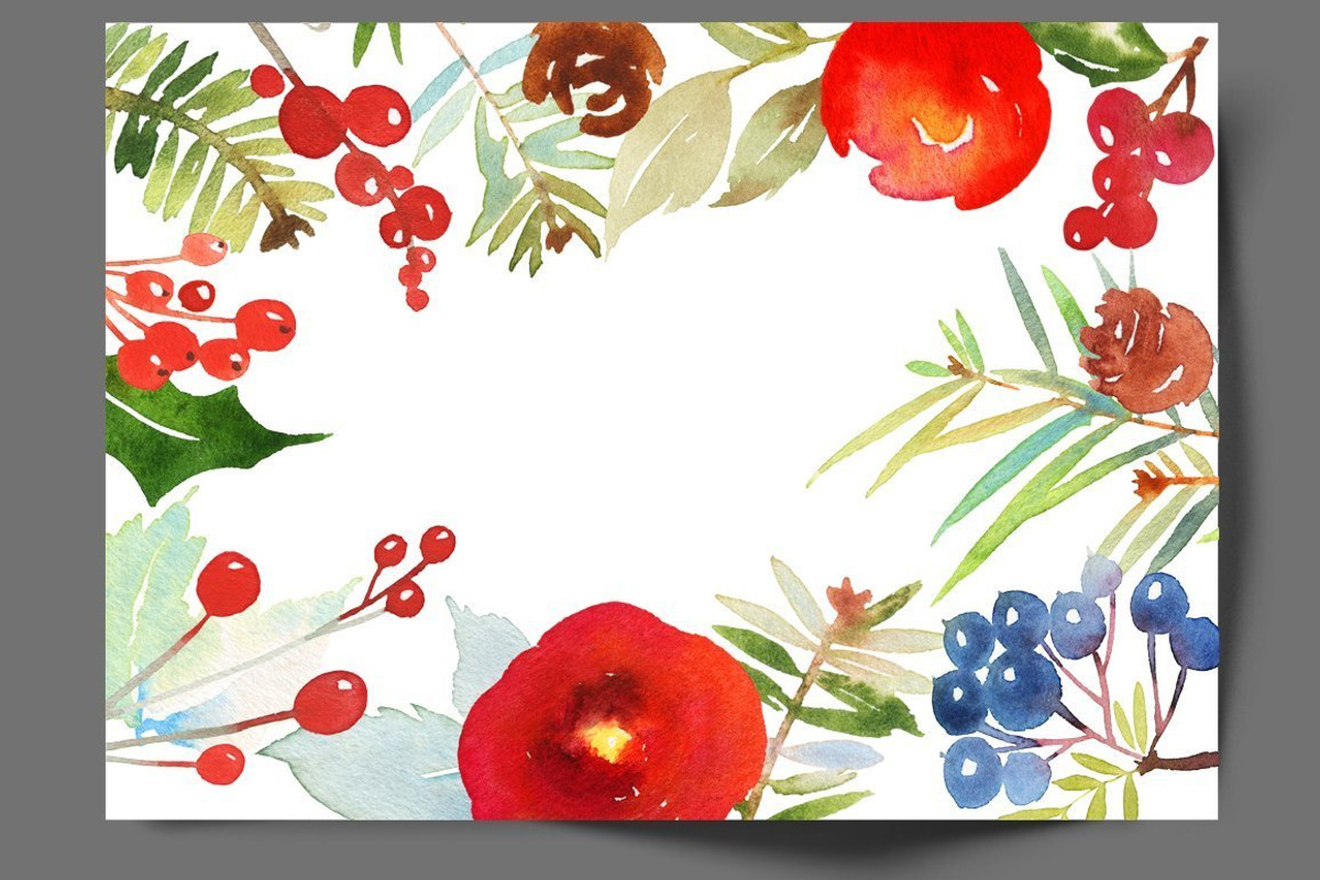 4-in-1 Watercolor Christmas Set, a Card Template by Karma (Photo 30 of 34)