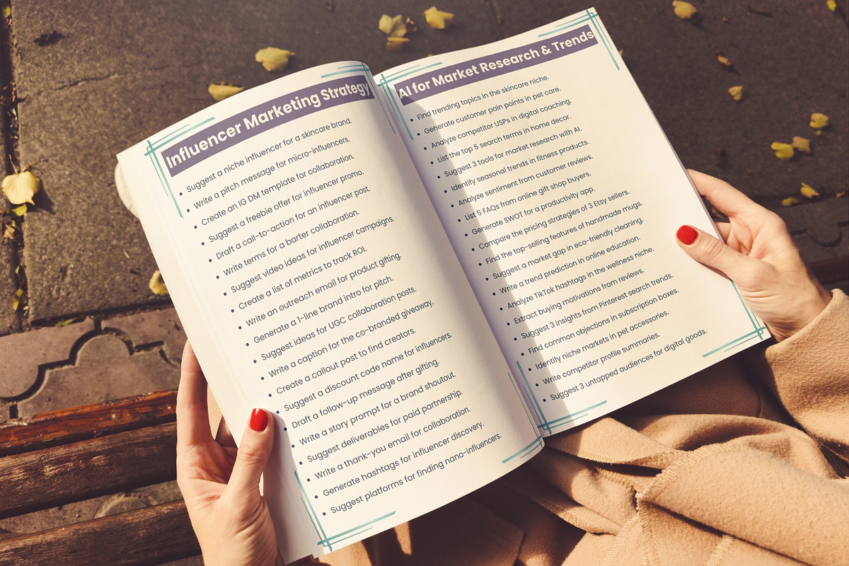 AI Prompts for Marketing, a Stationery Template by Designmela01 (Photo 5 of 5)