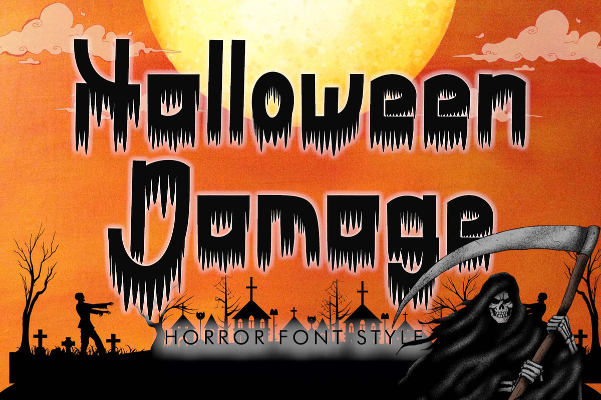 Halloween Damage, a Handwritten Font by Yoga Letter (Photo 1 of 6)