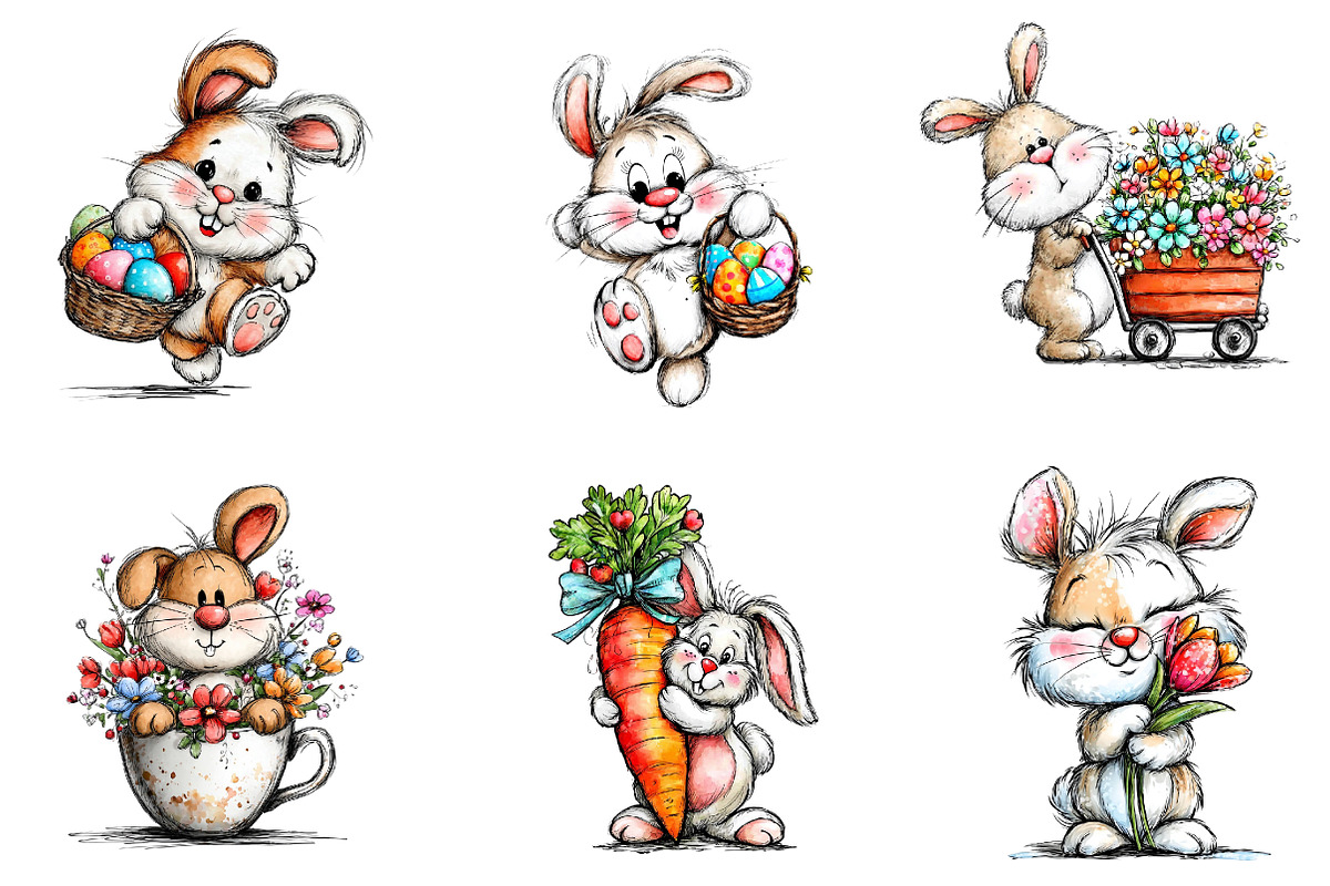 Cute Cartoon-Easter Clip-art Png, an Illustration by CreationArt (Photo 5 of 6)