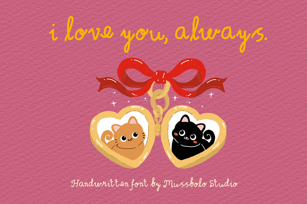 Romantic script handwritten font, a Handwritten Font by Mussbolo Studio (Photo 2 of 3)