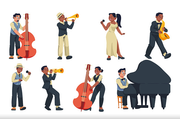 World Jazz Day Characters Set preview 2