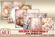 Golden Christmas-1 Junk Journal, a Transportation Illustration by CraftArtStory (Thumbnail 4 of 6)