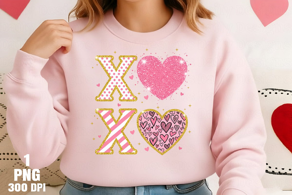 Glitter XOXO Valentine’s Day PNG, an Illustration by Daily.Designs (Photo 5 of 5)
