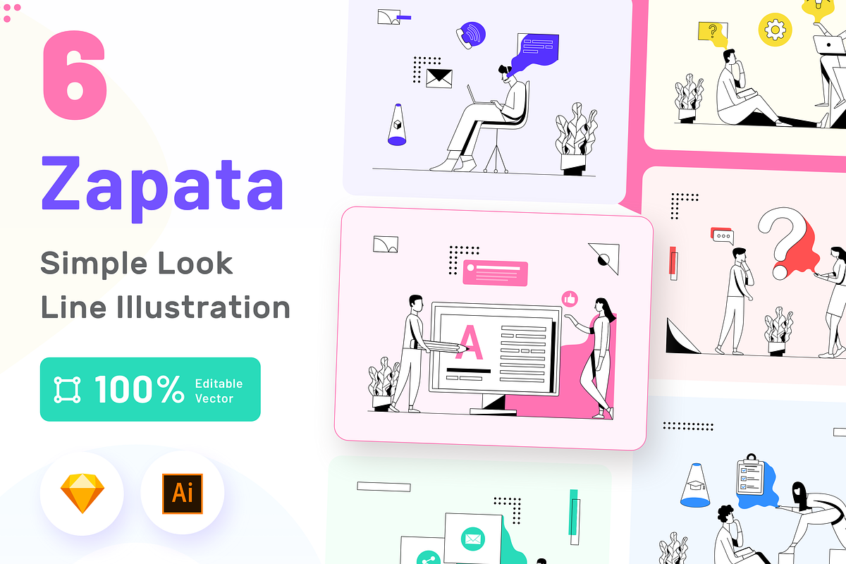 Zapata - Simple Line Illustration, a Templates & Theme by Designspace (Photo 1 of 7)