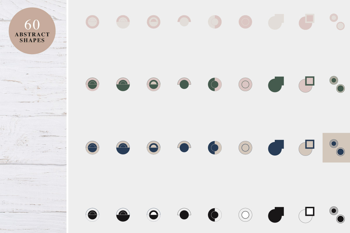 Abstract CIRCLE Shapes Kit, a Texture Graphic by Luna Sonego Design (Photo 5 of 8)