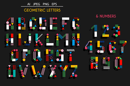 Geometric letters and numbers