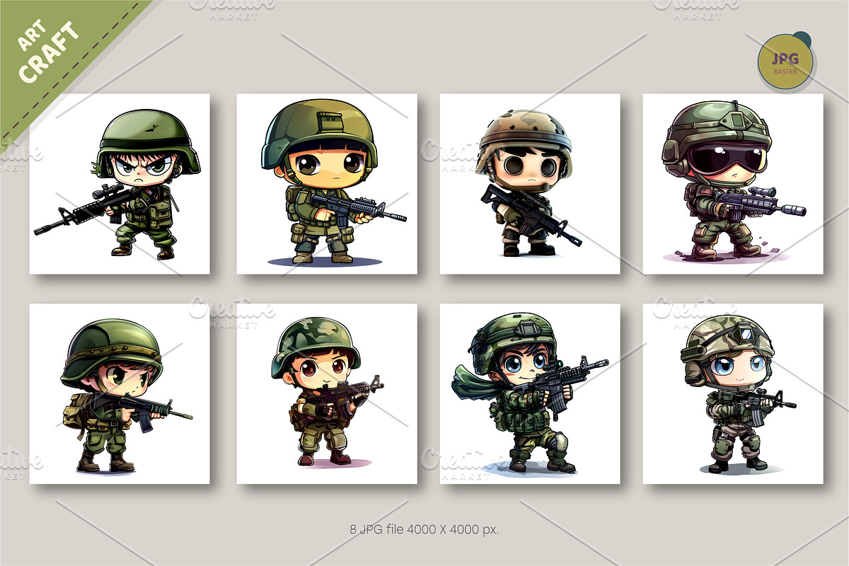 Little Cartoon soldier. TShirt, a Person Illustration by KENO Mascots (Photo 3 of 4)