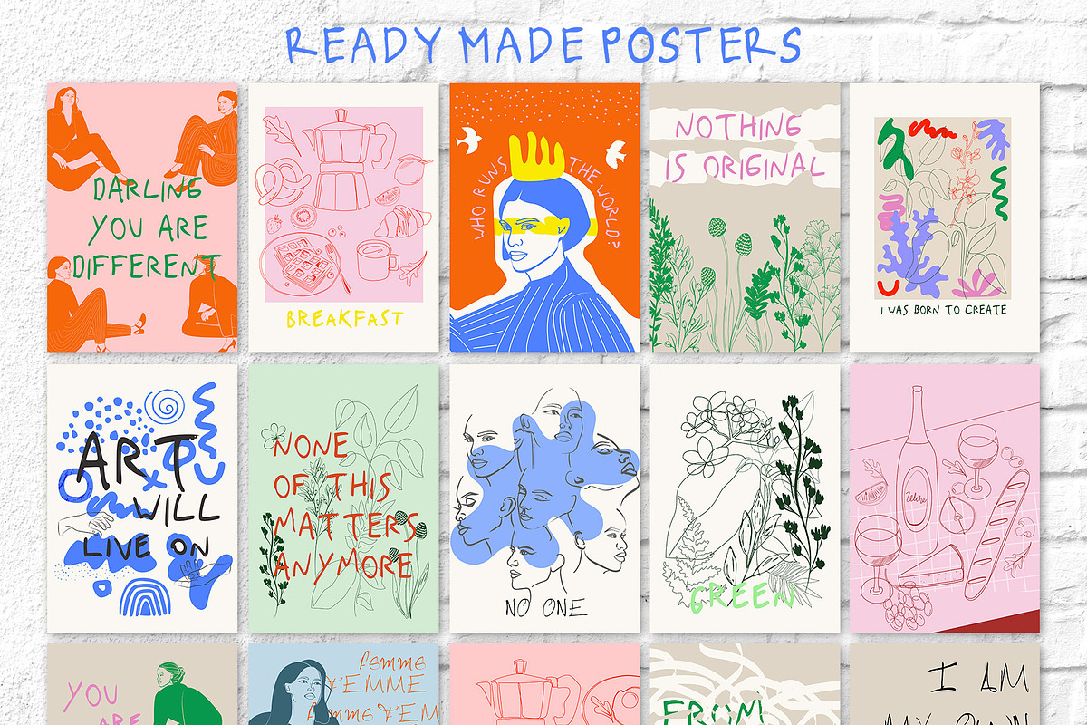 Poster Gallery Bundle, a Decorative Illustration by Mio Buono (Photo 4 of 82)
