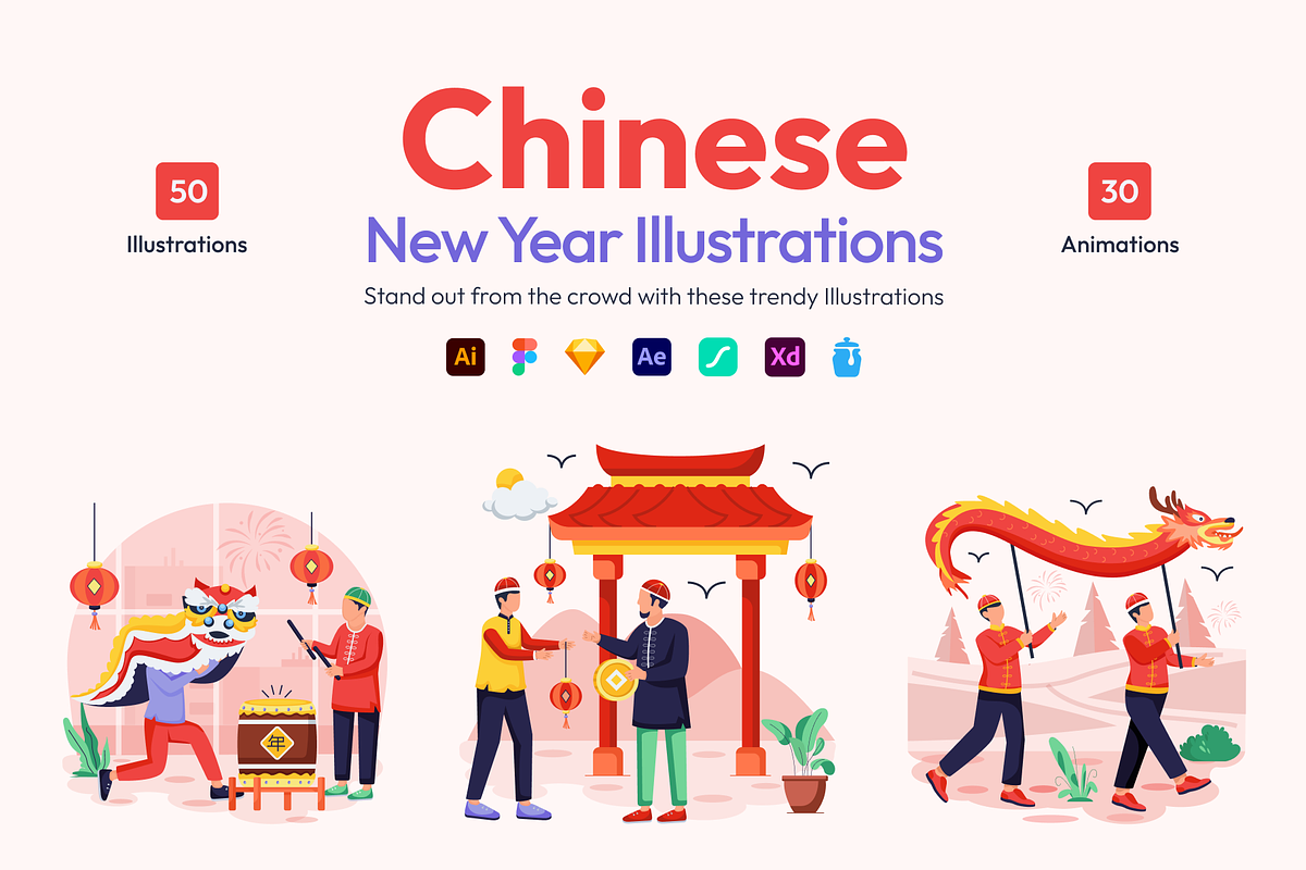 Chinese New Year Illustrations, an Emoji Icon by Vectors Market (Photo 1 of 8)