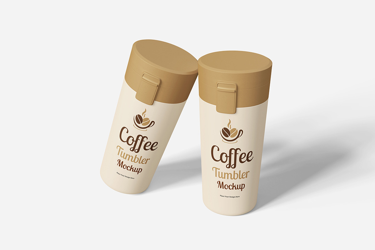 Coffee Tumbler Mockup For Branding, an Advertising Mockup by bimockup (Photo 2 of 6)