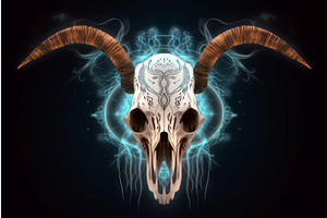 Bull Skull American Art. Generate Ai