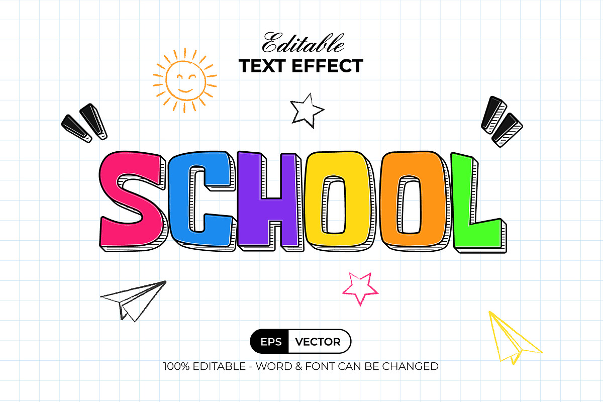 School Text Effect Fun Style, a Layer Style Add-On by Mockmenot (Photo 1 of 2)