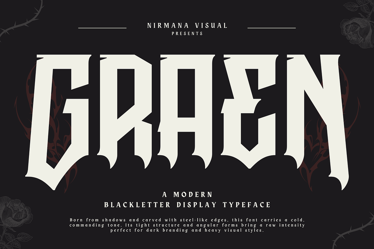 Graen Metal - Branding Logo Font, a Blackletter Font by Nirmana Visual (Photo 1 of 16)