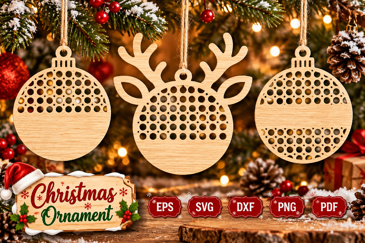 Rattan Christmas Ornament Reindeer, an Object Graphic by Libby Wishes (Photo 1 of 3)