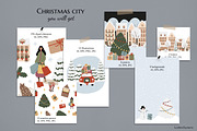 Christmas winter city clipart, a Person Illustration by LyubovZaytseva (Thumbnail 2 of 23)