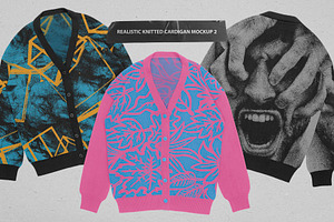 Realistic Knitted Cardigan Mockup 2