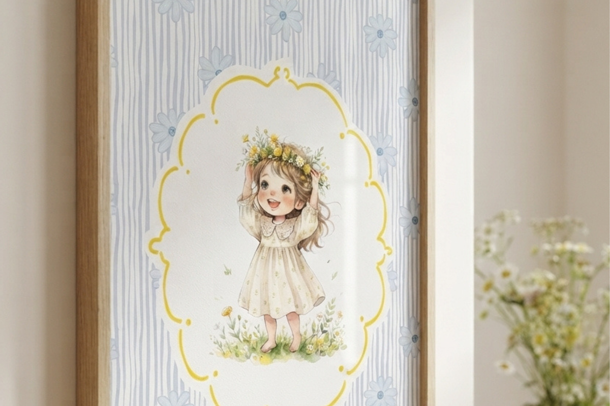 Set of 6 Whimsical girls Wall Decor, a Decorative Illustration by Pink_bloom (Photo 7 of 10)