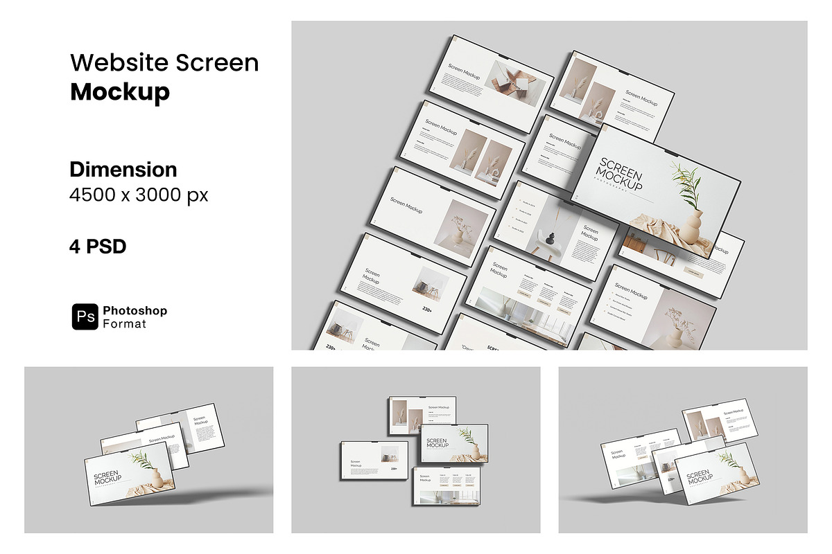 Website Screen Mockup, an Advertising Mockup by ianmikraz (Photo 1 of 5)