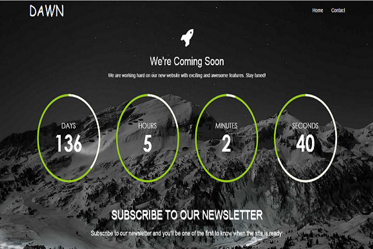 DAWN - Coming Soon Template, a Websites & App Template by Reviant Web Experts (Photo 3 of 4)