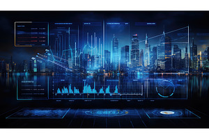 modern blue tech background ai, a Technology Photo by pikepicture