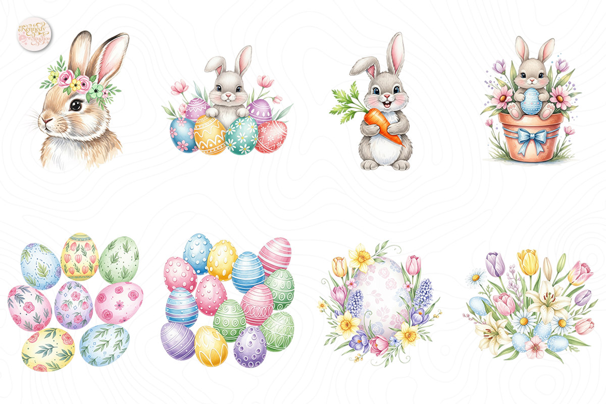 Easter Bunny PNG Clipart Cute Pastel, an Animal Illustration by KennedyStudio (Photo 2 of 5)
