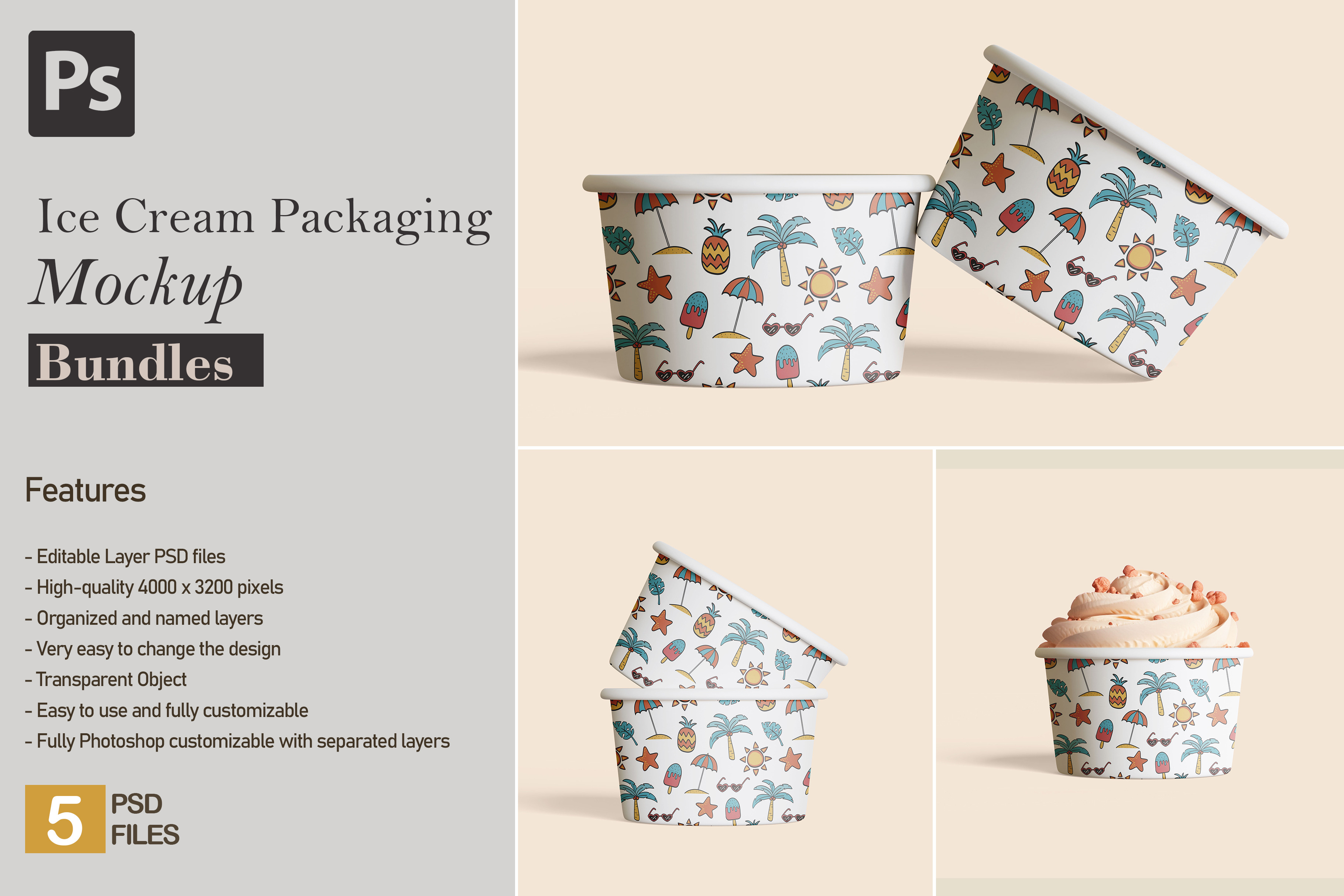 Ice Cream Packaging Mockup Set | Creative Market