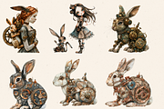 STEAMPUNK BUNNY GIRL CLIPART PACK, a Person Illustration by Daring Digies (Thumbnail 4 of 7)
