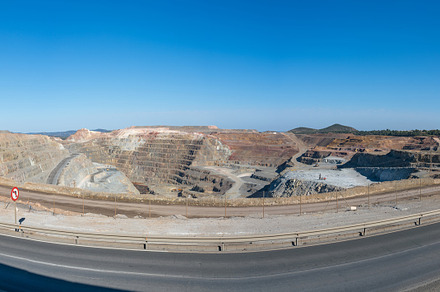 Riotinto mines in Huelva, open pit mining exploitation