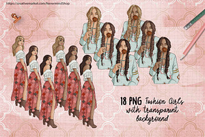 Bohemian Vibes Clipart Kit