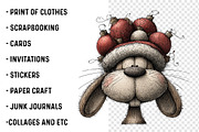 Cute Animals Christmas Clipart, a Transportation Illustration by SinaCreation (Thumbnail 3 of 7)