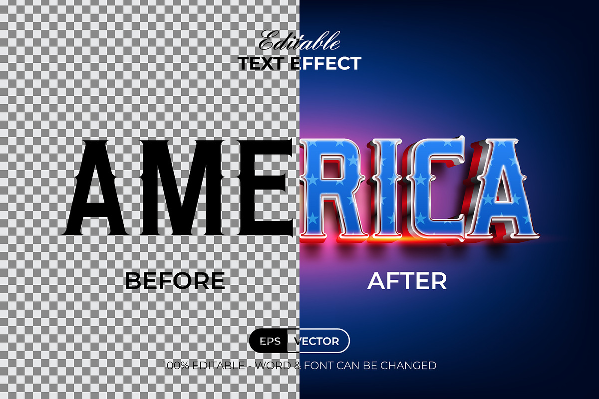 America Text Effect, a Layer Style Add-On by Mockmenot (Photo 2 of 3)