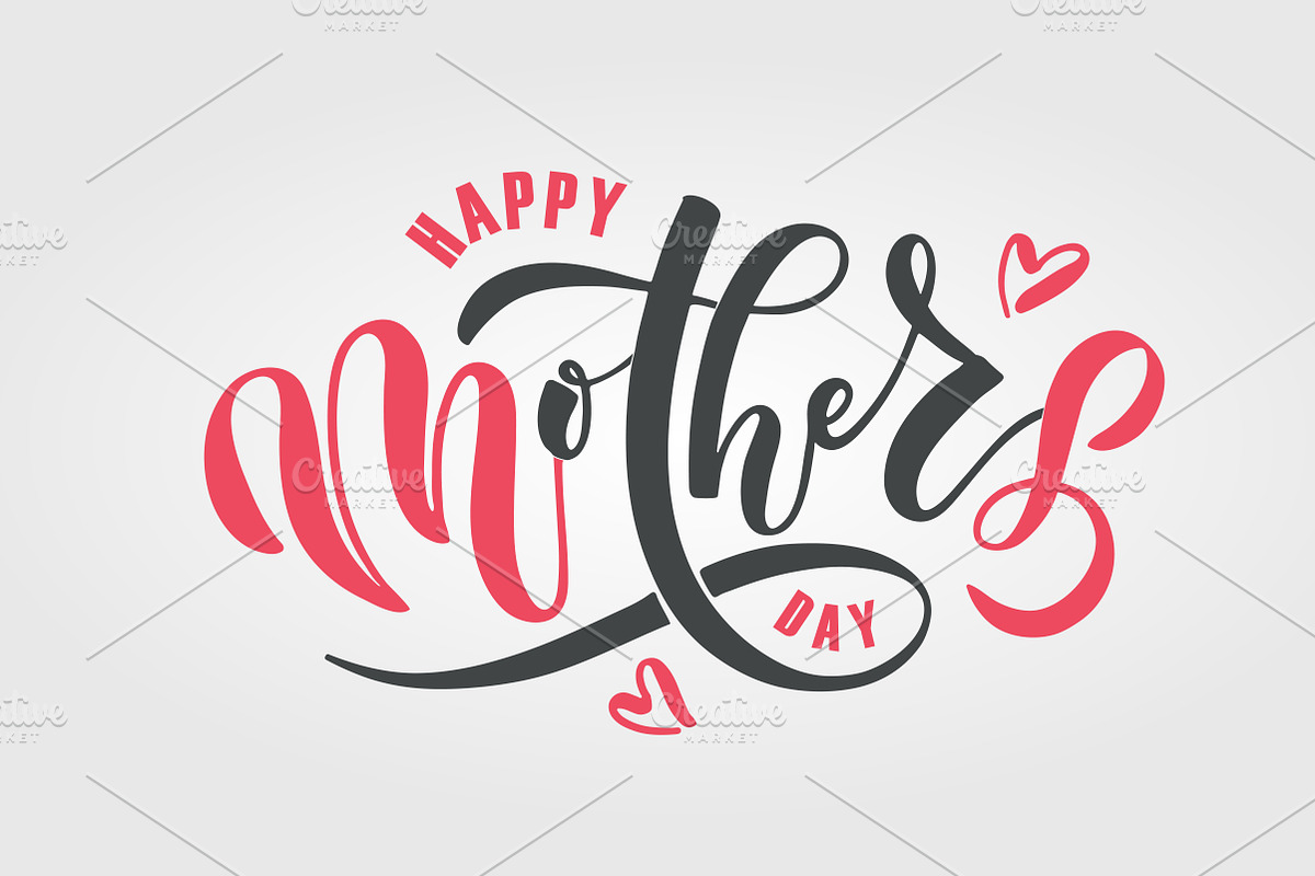 Happy Mothers Day Lettering Template, a Templates & Theme by Svetlana Kurako