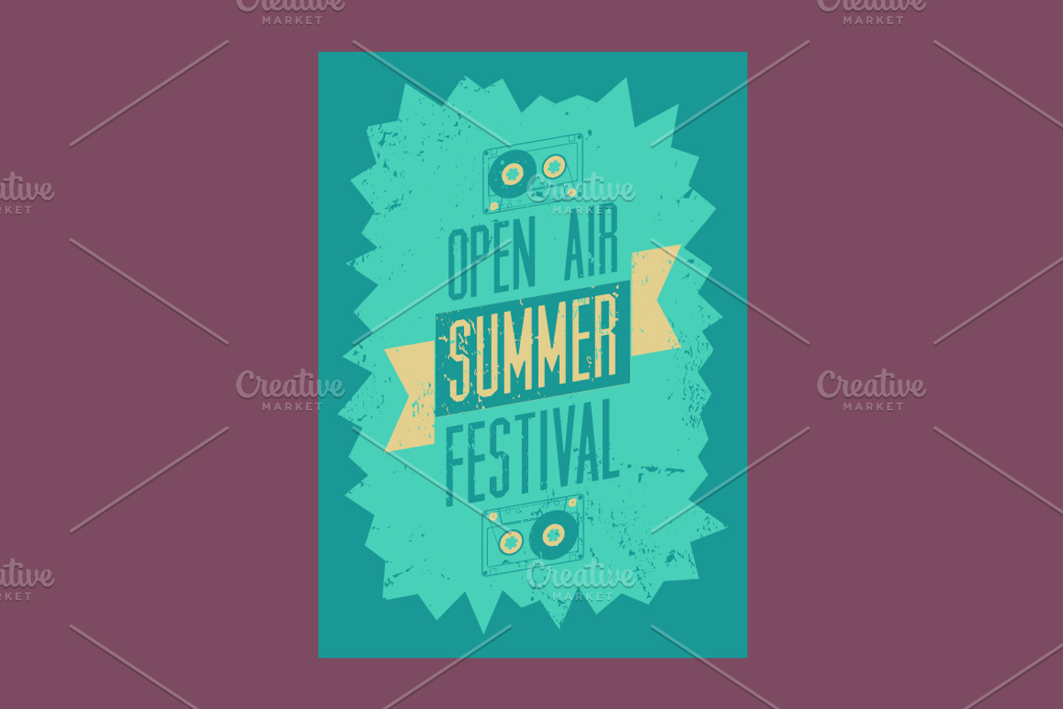 Summer open air vector poster set., a Seasonal Illustration by PoPaShop (Photo 4 of 10)