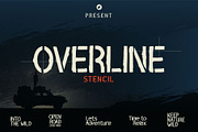 OVERLINE STENCIL, a Font by WAP (Thumbnail 1 of 6)