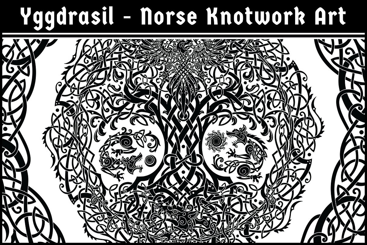 Viking Yggdrasil Knotwork Vector Art, a Decorative Illustration by Abysm Internal (Photo 1 of 4)