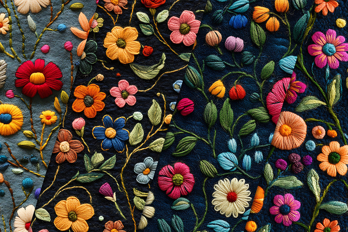 Felted Wool Art Flower Digital Paper, a Pattern Graphic by Creative Store (Photo 2 of 5)