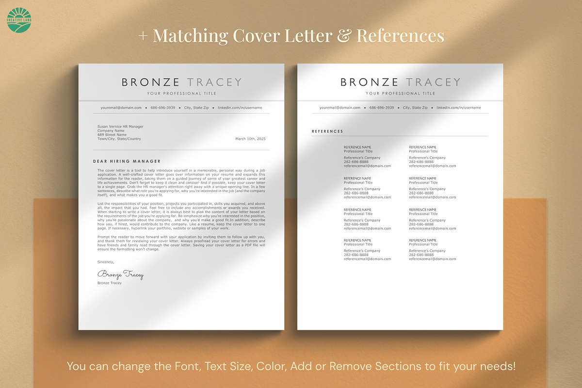 Modern Clean ATS Resume Template preview 4