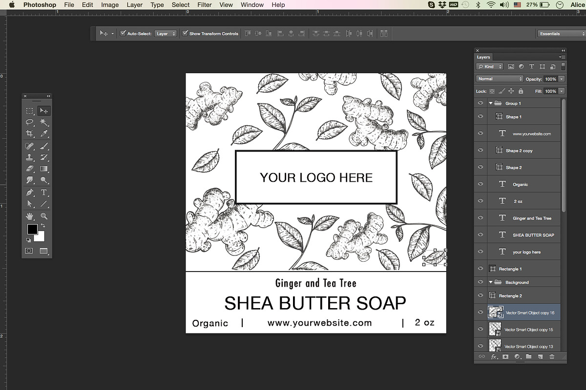 Ginger and Rosemary label ID 58, a Stationery Template by AIW SOLUTIONS (Photo 4 of 5)